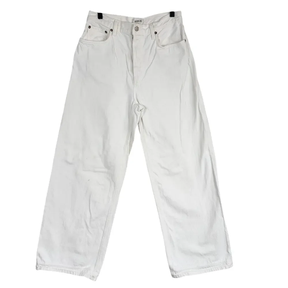 AGOLDE Baggy Low Slung Jeans Women White 28L $238 - 27 27W